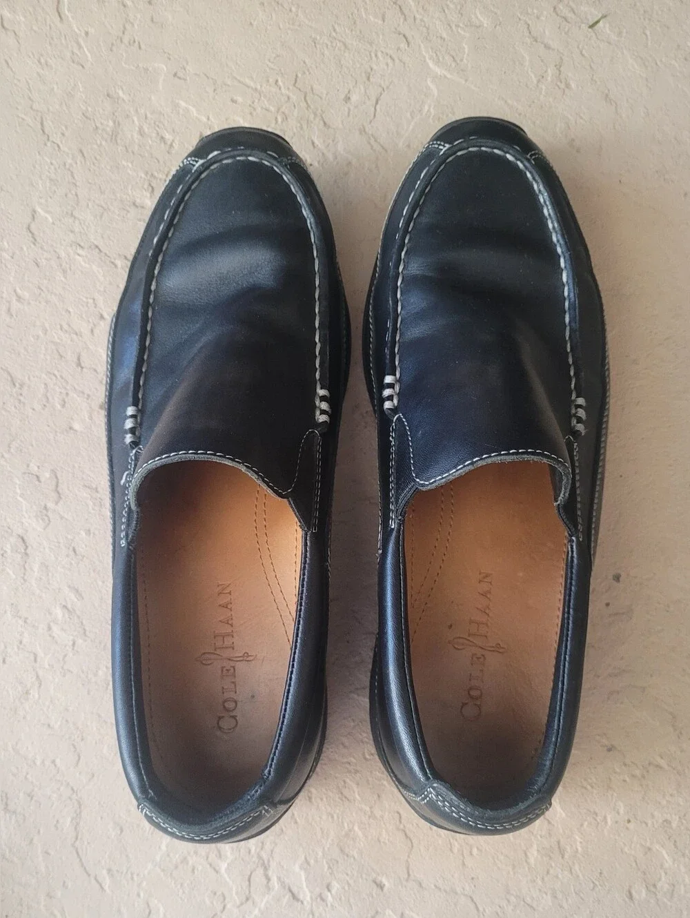 Size 8.5 M Cole Haan Tucker Venetian Black Leather Men Loafers